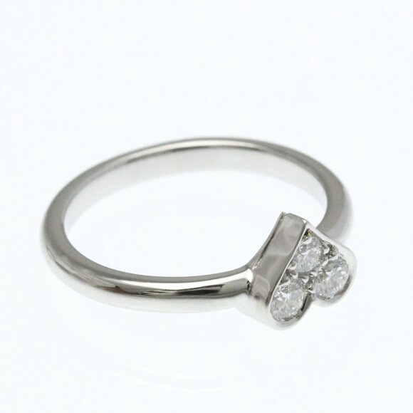 TIFFANY Silver Diamond Heart Ring - Picture 9 of 9